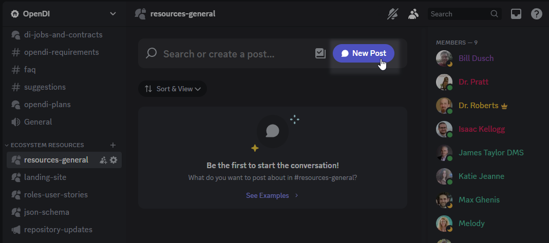 Discord New Forum Post